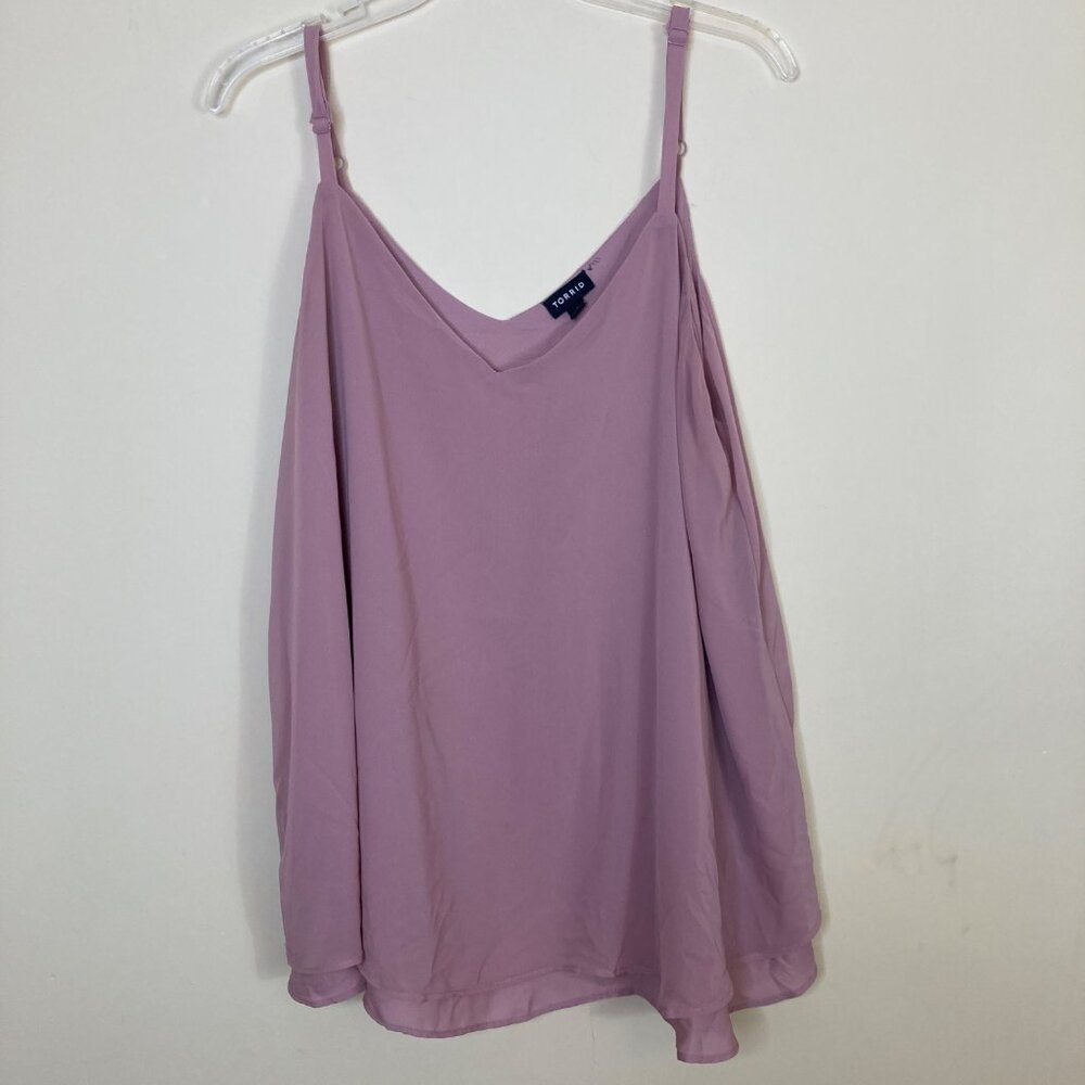 Torrid Sophie Chiffon Double Layer Cami Mauve Pink Shell Tank Size 1 Career